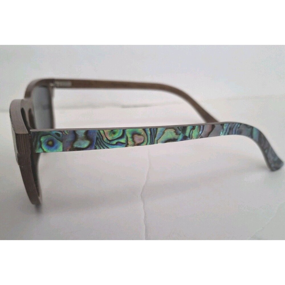 Abalone Seashell Sunglasses Polarized SLYK Shades Uv Protection Wooden - Picture 6 of 7